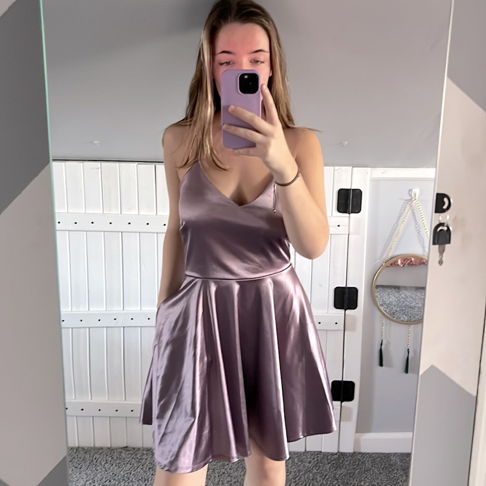 short purple dress
